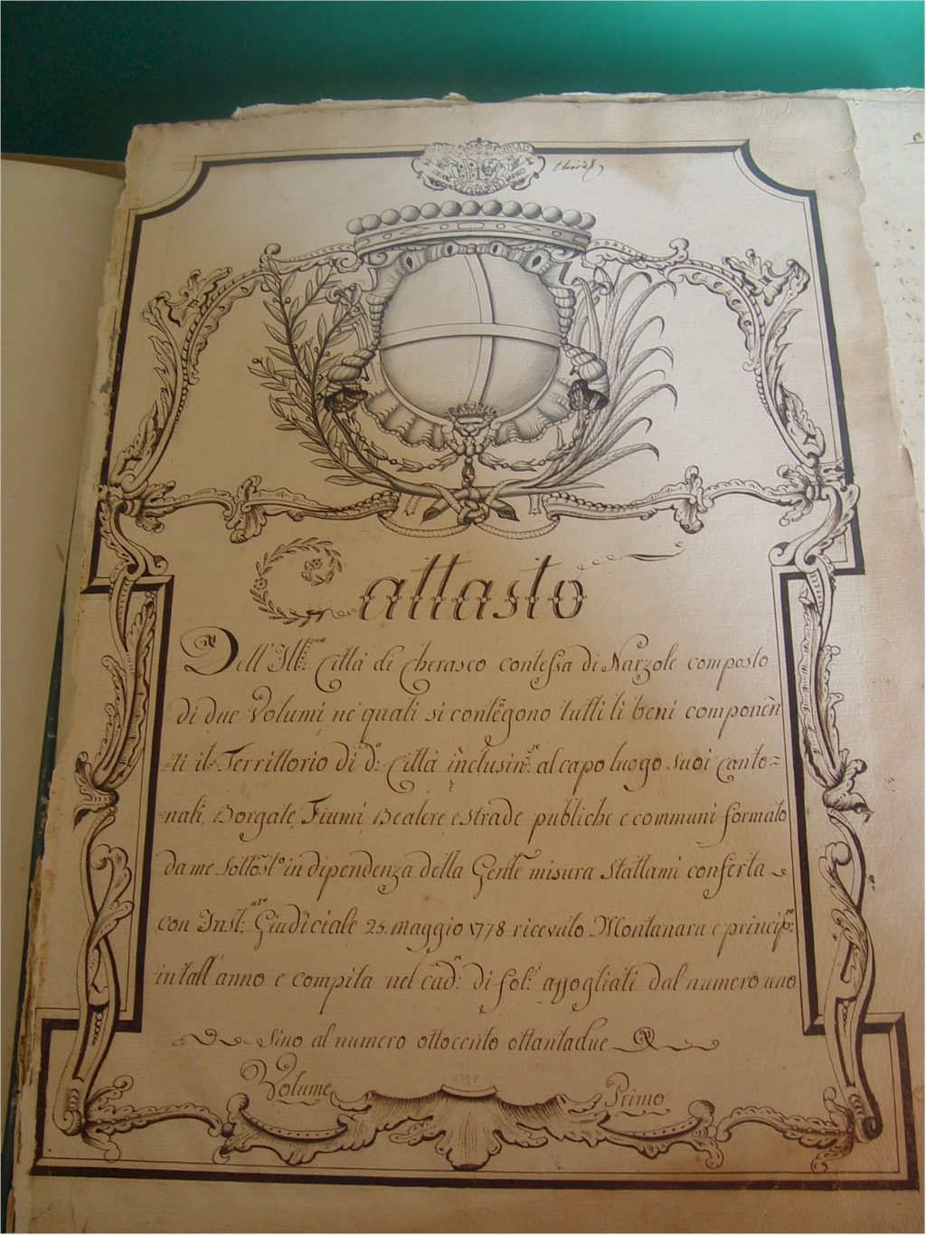 Fig. 2 - Frontespizio catasto storico